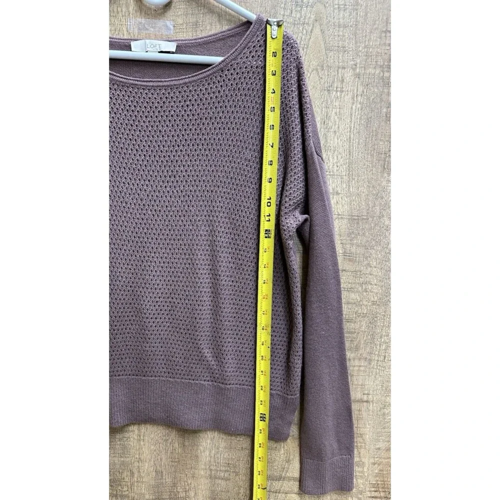 LOFT women sz L crew neck pullover dirty rose casual sweater merino wool blend